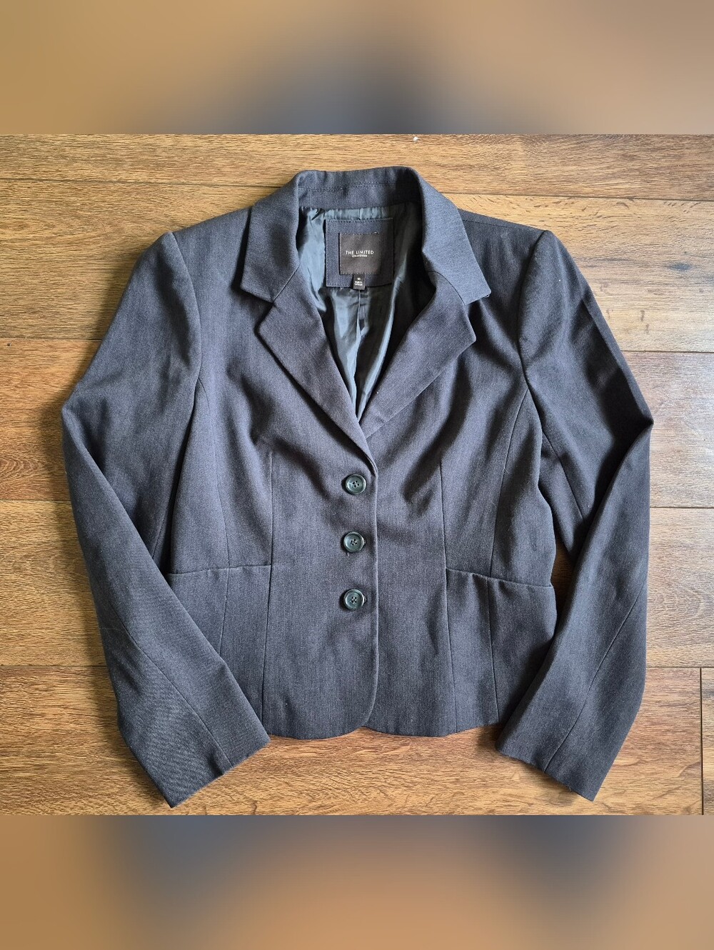 The Limited Gray Three Button Tailored Blazer Jacket Womens Sz 10